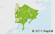 Physical 3D Map of Zhangpu, single color outside