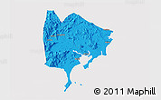 Political 3D Map of Zhangpu, cropped outside