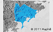 Political 3D Map of Zhangpu, desaturated