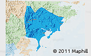 Political 3D Map of Zhangpu, lighten