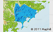Political 3D Map of Zhangpu, physical outside