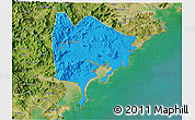 Political 3D Map of Zhangpu, satellite outside