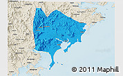 Political 3D Map of Zhangpu, shaded relief outside
