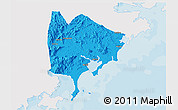 Political 3D Map of Zhangpu, single color outside