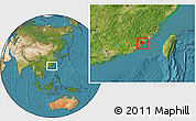 Satellite Location Map of Zhangpu