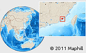 Shaded Relief Location Map of Zhangpu