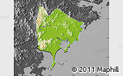 Physical Map of Zhangpu, darken, desaturated