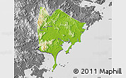 Physical Map of Zhangpu, desaturated