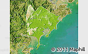 Physical Map of Zhangpu, satellite outside