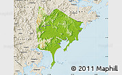Physical Map of Zhangpu, shaded relief outside