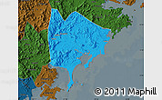 Political Map of Zhangpu, darken