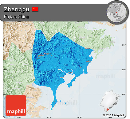 Political Map of Zhangpu, lighten