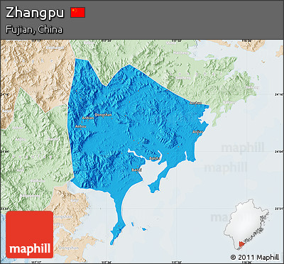 Political Map of Zhangpu, lighten