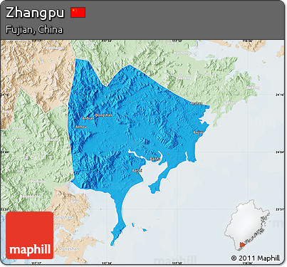 Political Map of Zhangpu, lighten