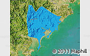 Political Map of Zhangpu, satellite outside
