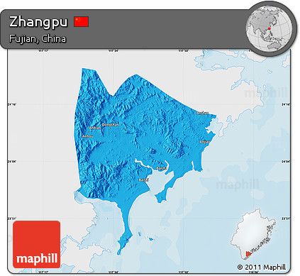 Political Map of Zhangpu, single color outside
