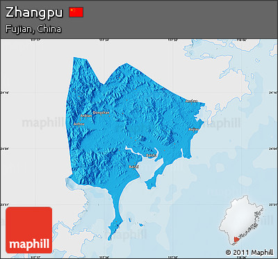 Political Map of Zhangpu, single color outside