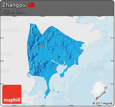 Political Map of Zhangpu, single color outside