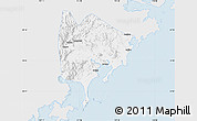 Silver Style Map of Zhangpu, single color outside