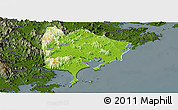Physical Panoramic Map of Zhangpu, darken