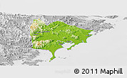 Physical Panoramic Map of Zhangpu, lighten, desaturated
