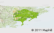 Physical Panoramic Map of Zhangpu, lighten