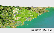 Physical Panoramic Map of Zhangpu, satellite outside