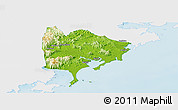 Physical Panoramic Map of Zhangpu, single color outside