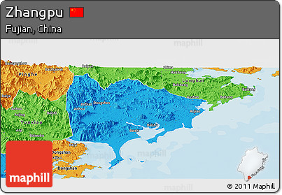 Political Panoramic Map of Zhangpu
