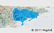 Political Panoramic Map of Zhangpu, lighten, semi-desaturated
