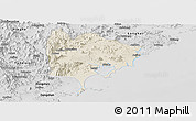 Shaded Relief Panoramic Map of Zhangpu, desaturated