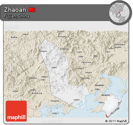 Classic Style 3D Map of Zhaoan