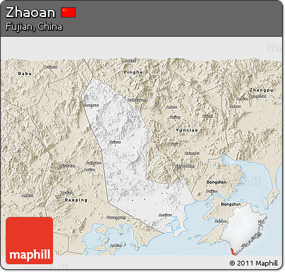 Classic Style 3D Map of Zhaoan