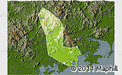 Physical 3D Map of Zhaoan, darken