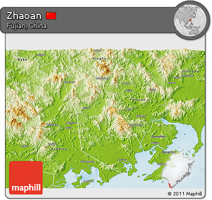 Physical 3D Map of Zhaoan