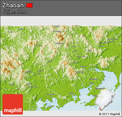 Physical 3D Map of Zhaoan