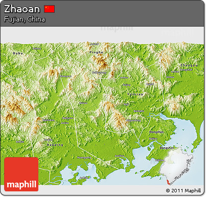 Physical 3D Map of Zhaoan