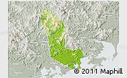 Physical 3D Map of Zhaoan, lighten, semi-desaturated