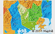 Physical 3D Map of Zhaoan, political outside