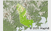 Physical 3D Map of Zhaoan, semi-desaturated