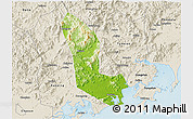 Physical 3D Map of Zhaoan, shaded relief outside