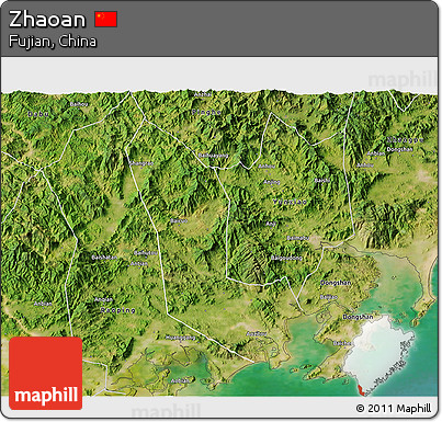 Satellite 3D Map of Zhaoan