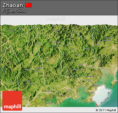 Satellite 3D Map of Zhaoan