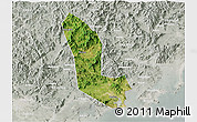 Satellite 3D Map of Zhaoan, lighten, semi-desaturated