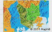 Satellite 3D Map of Zhaoan, political outside
