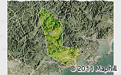 Satellite 3D Map of Zhaoan, semi-desaturated