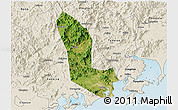 Satellite 3D Map of Zhaoan, shaded relief outside
