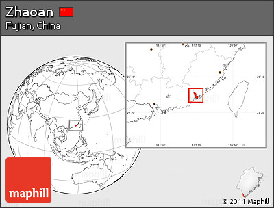 Blank Location Map of Zhaoan