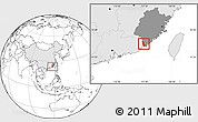 Blank Location Map of Zhaoan, highlighted country, highlighted parent region