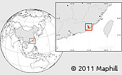 Blank Location Map of Zhaoan, highlighted country